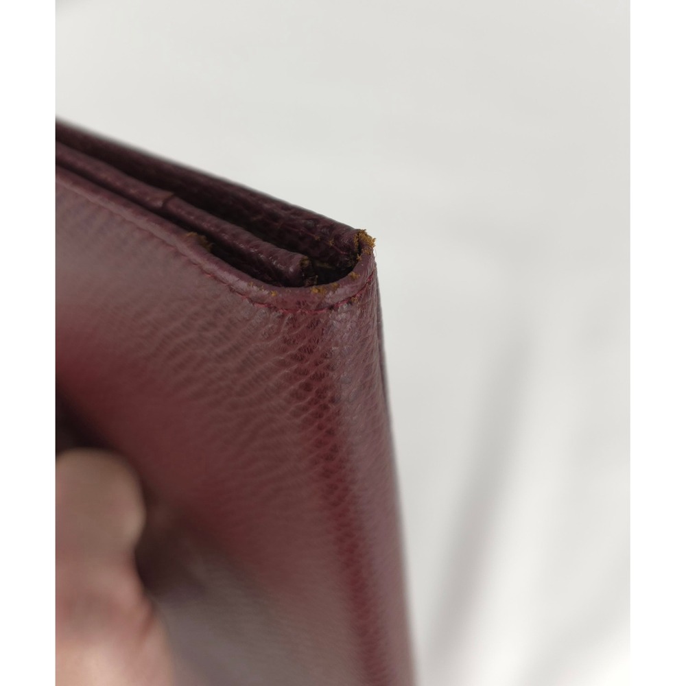 Vintage Rudolph Valentino Burgundy Leather Continental Wallet Embossed Logo - Picture 12 of 15